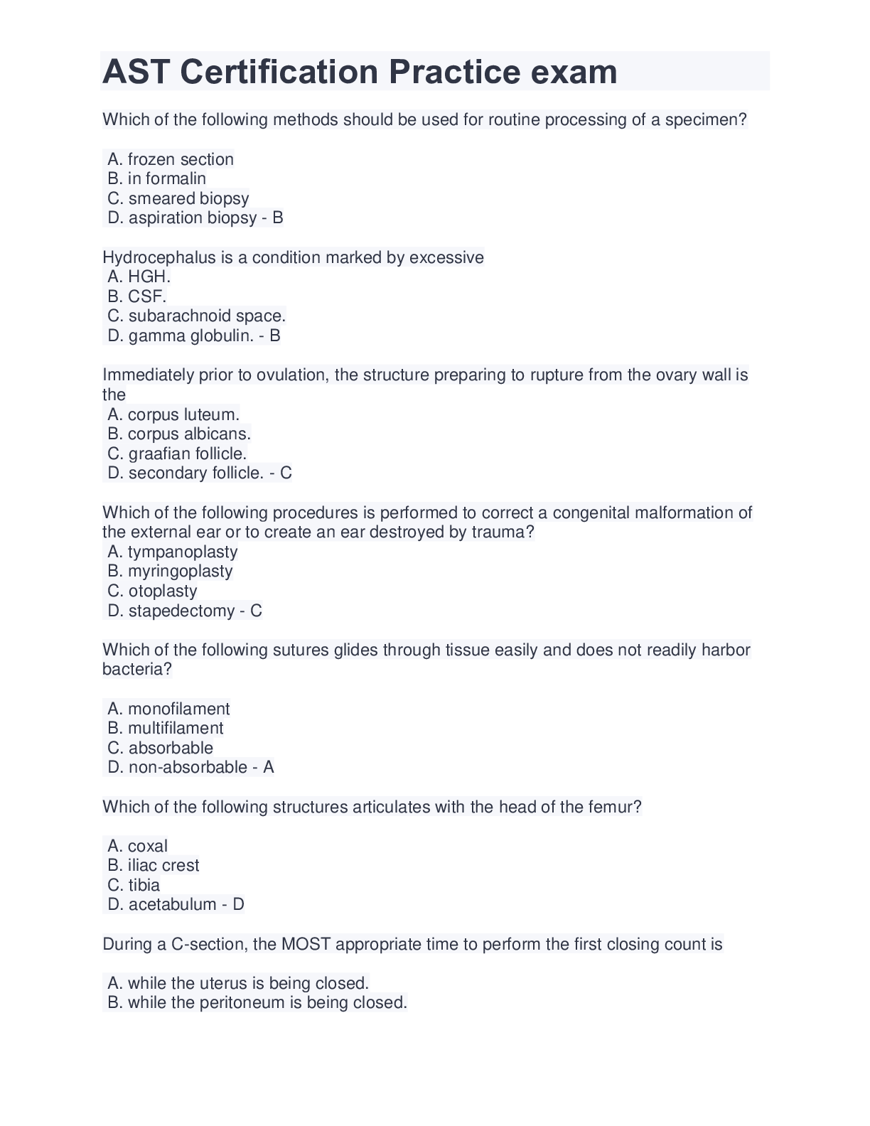 Preview image for AST Certification Practice exam